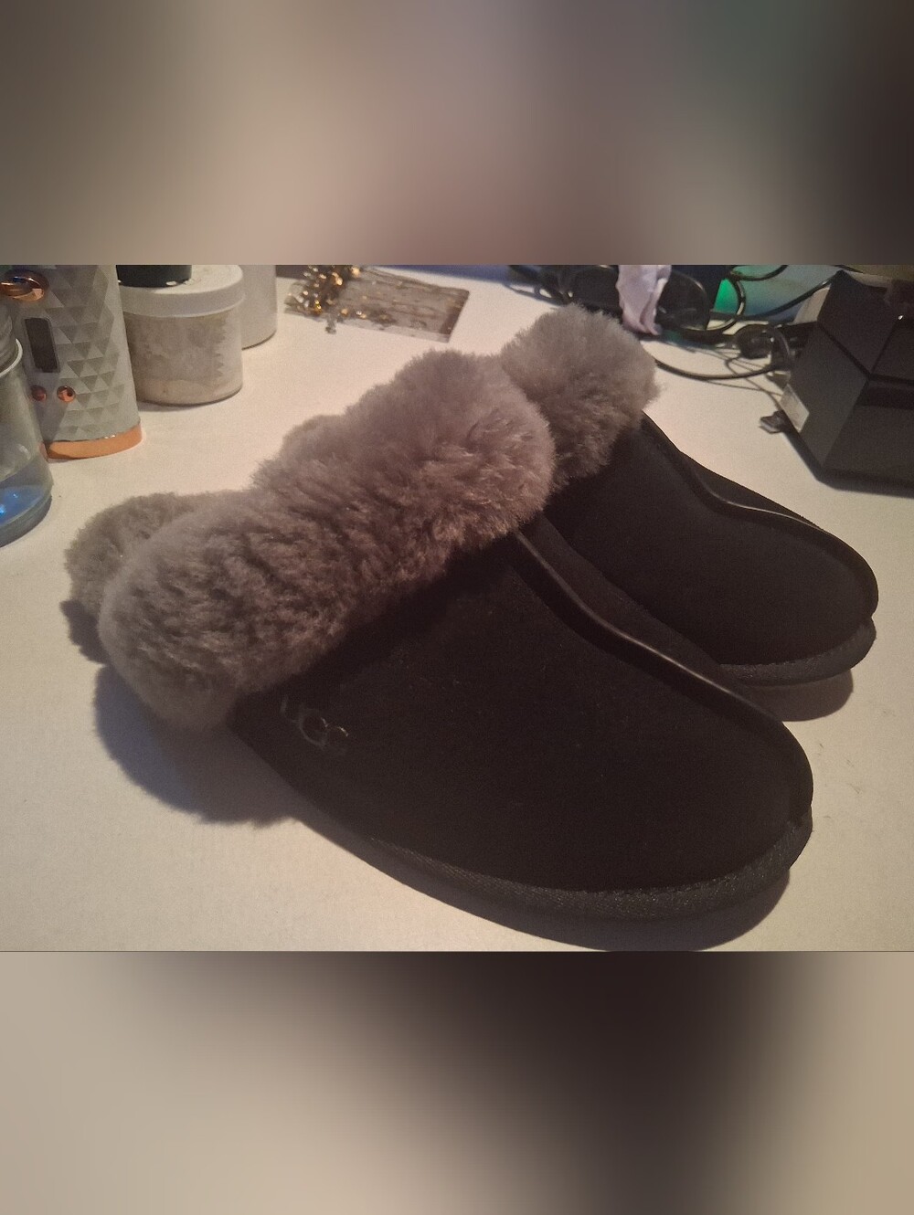 UGGs Black Scuffette II Suede Slippers Size 6